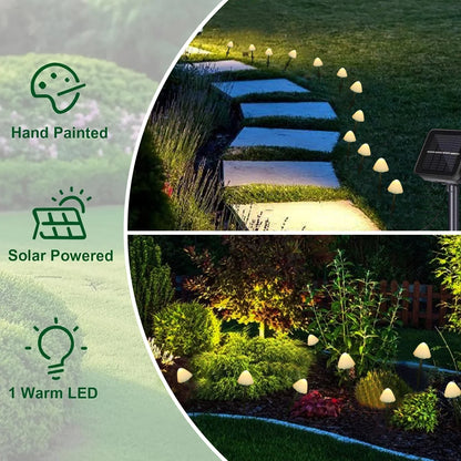 Mushroom Solar Lights, 12 LED Warm White Solar Garden Lights with 8 Modes, Waterproof Outdoor Pathway Landscape Lights, Solar Powered Yard Patio Decor