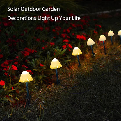 Mushroom Solar Lights, 12 LED Warm White Solar Garden Lights with 8 Modes, Waterproof Outdoor Pathway Landscape Lights, Solar Powered Yard Patio Decor