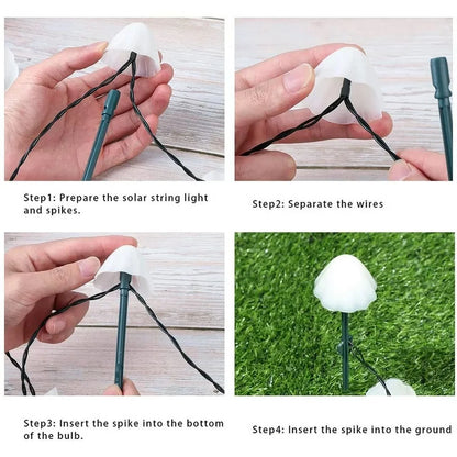 Mushroom Solar Lights, 12 LED Warm White Solar Garden Lights with 8 Modes, Waterproof Outdoor Pathway Landscape Lights, Solar Powered Yard Patio Decor