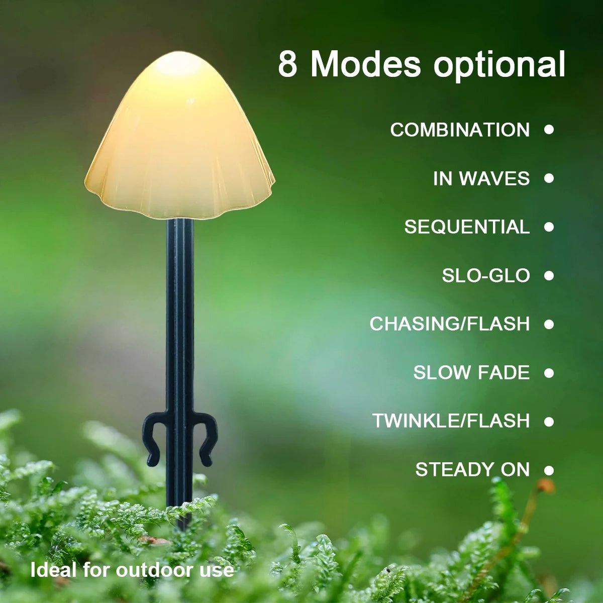 Mushroom Solar Lights, 12 LED Warm White Solar Garden Lights with 8 Modes, Waterproof Outdoor Pathway Landscape Lights, Solar Powered Yard Patio Decor
