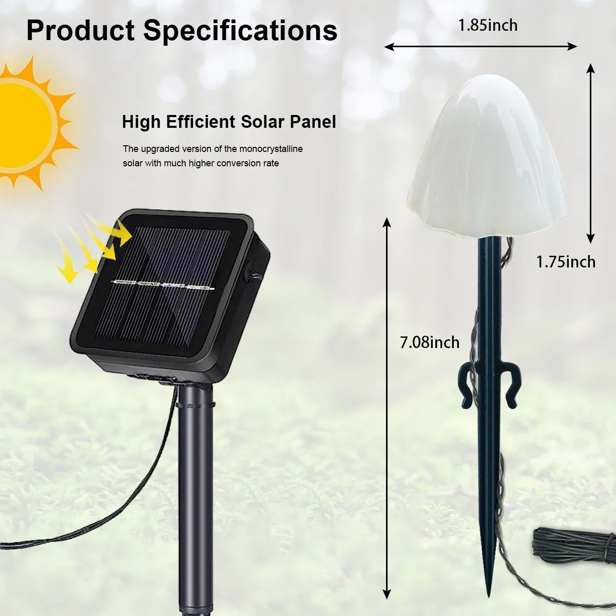 Mushroom Solar Lights, 12 LED Warm White Solar Garden Lights with 8 Modes, Waterproof Outdoor Pathway Landscape Lights, Solar Powered Yard Patio Decor