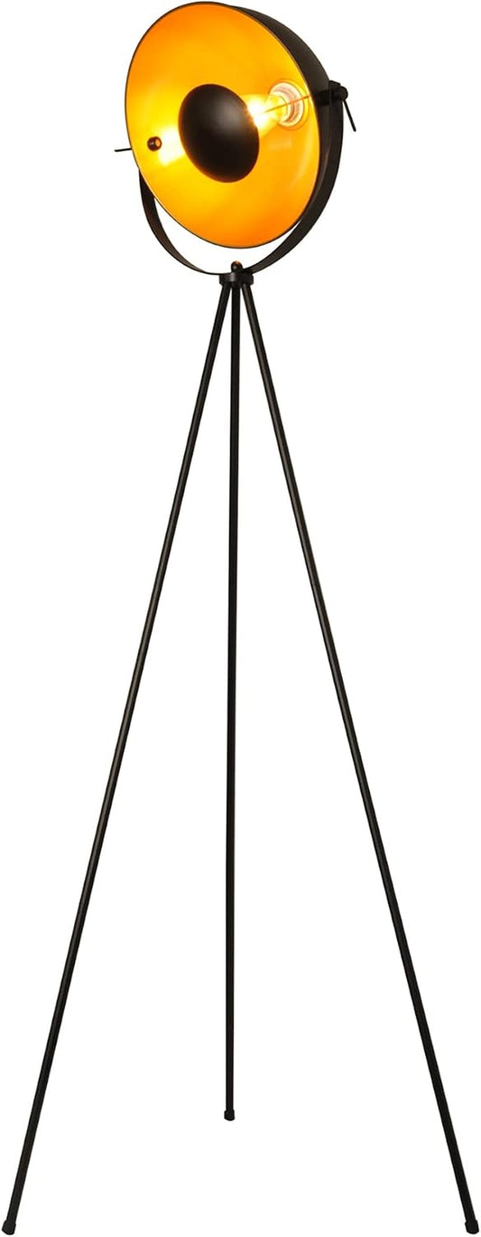 Industrial Tripod Floor Lamp for Living Room, Modern Satellite Tall Standing Lamps for Bedrooms Black Gold (No Bulbs)