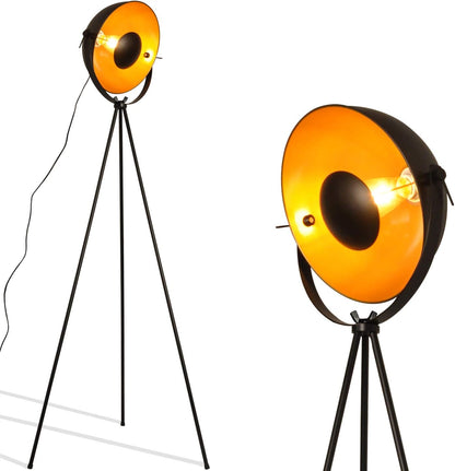 Industrial Tripod Floor Lamp for Living Room, Modern Satellite Tall Standing Lamps for Bedrooms Black Gold (No Bulbs)