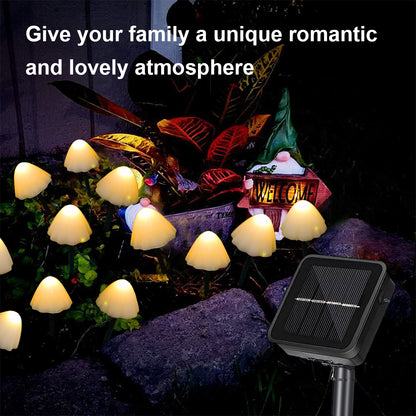 Mushroom Solar Lights, 12 LED Warm White Solar Garden Lights with 8 Modes, Waterproof Outdoor Pathway Landscape Lights, Solar Powered Yard Patio Decor