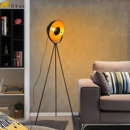 Industrial Tripod Floor Lamp for Living Room, Modern Satellite Tall Standing Lamps for Bedrooms Black Gold (No Bulbs)