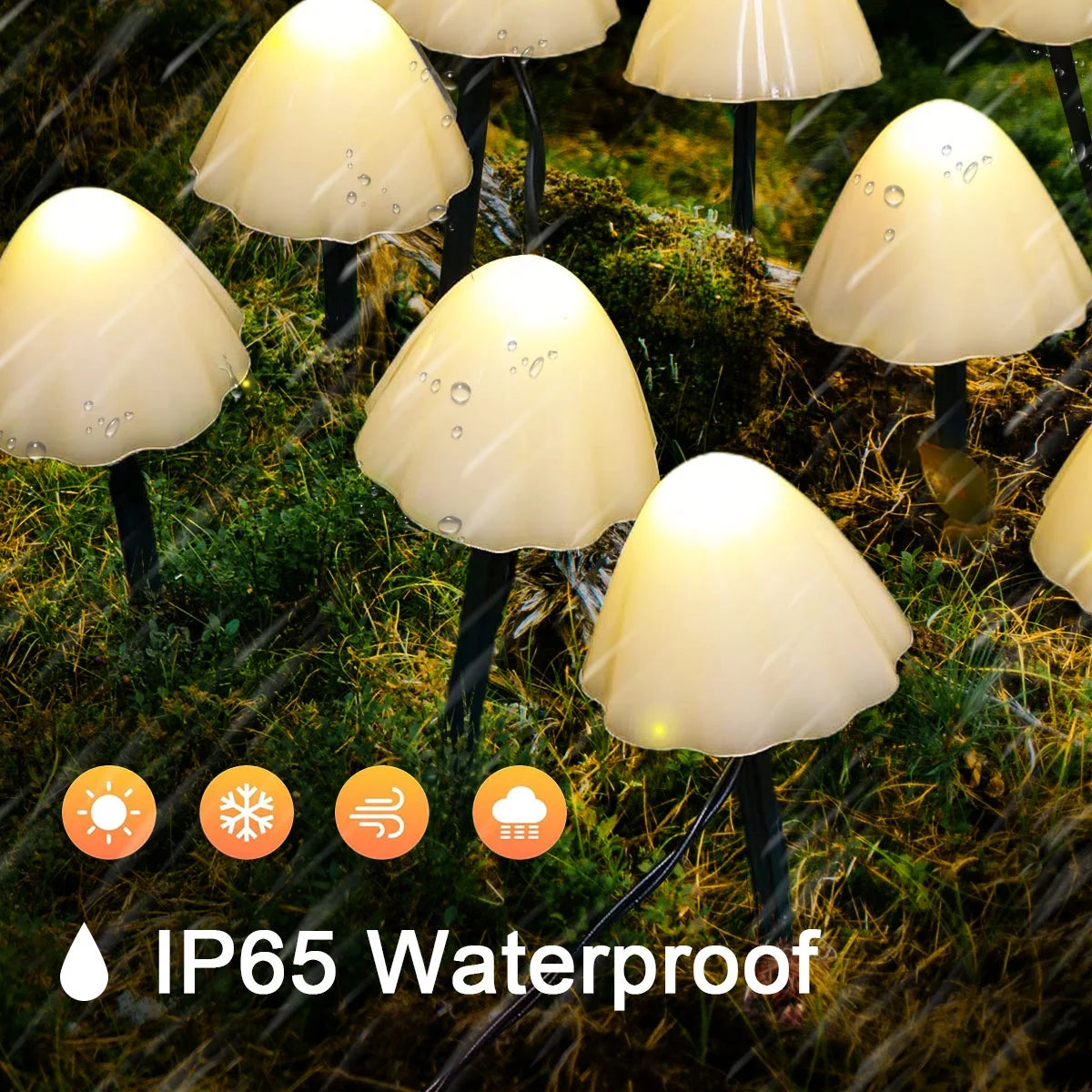 Mushroom Solar Lights, 12 LED Warm White Solar Garden Lights with 8 Modes, Waterproof Outdoor Pathway Landscape Lights, Solar Powered Yard Patio Decor