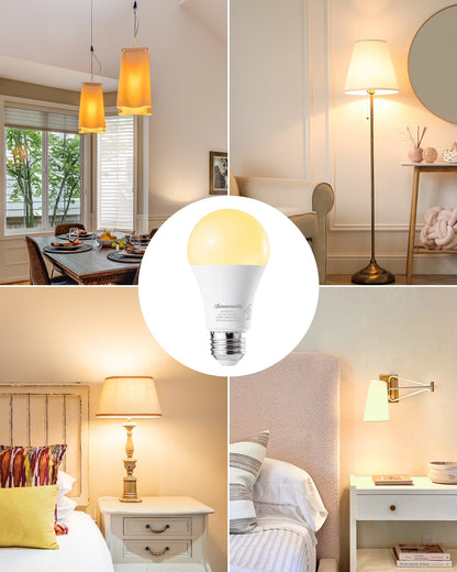 Dimmable LED Light Bulbs 60W Equivalent 800 Lumen 2700K Warm White, 10W LED Bulbs E26 Medium Base, UL Listed 4-Pack