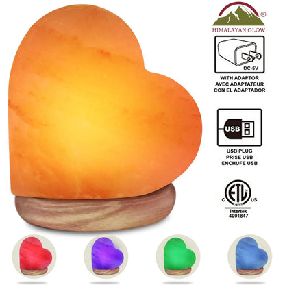 WBM Heart Salt USB Lamp, Multicolor Night Light, Home Decor by WBM, 4-5 Lbs, Traditional
